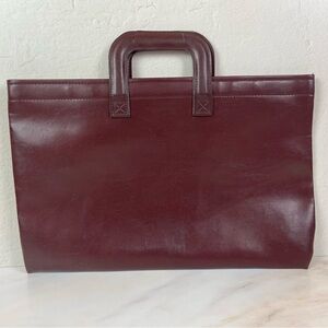 Vintage Hazel Portfolio Metal Hinge Burgundy Portfolio Briefcase